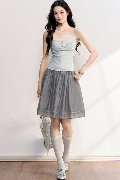 Beaded Embroidery Hollow Lace Camisole Top
