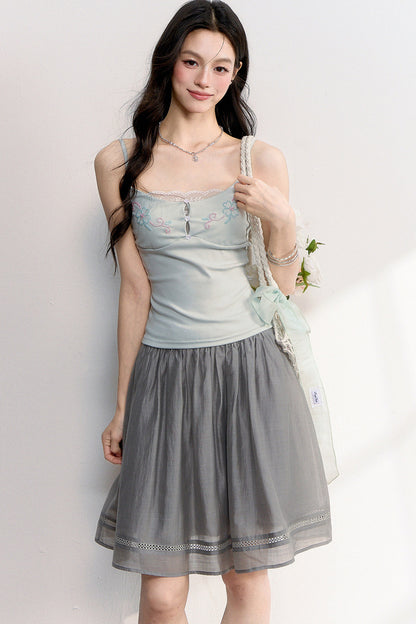 Beaded Embroidery Hollow Lace Camisole Top
