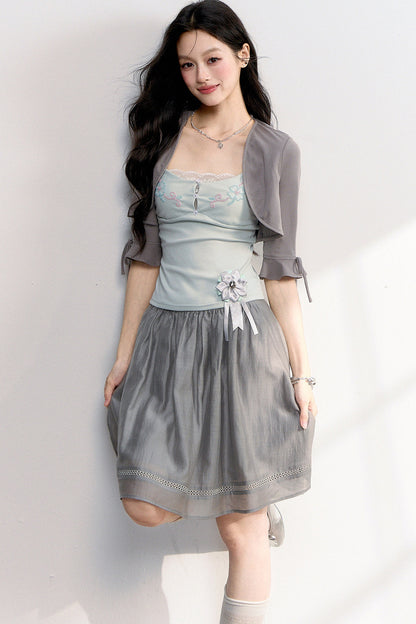 Beaded Embroidery Hollow Lace Camisole Top