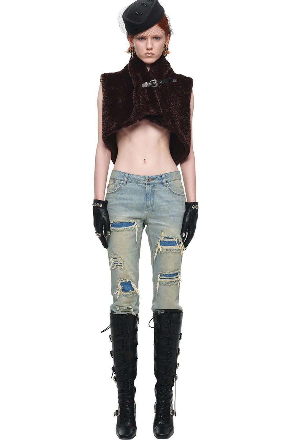 Belted Leopard Faux Fur Vest