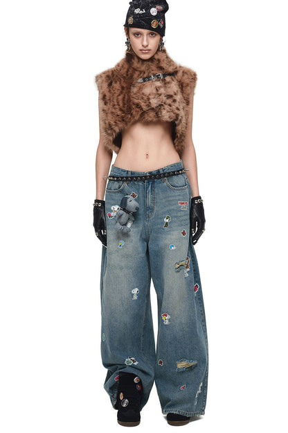 Belted Leopard Faux Fur Vest