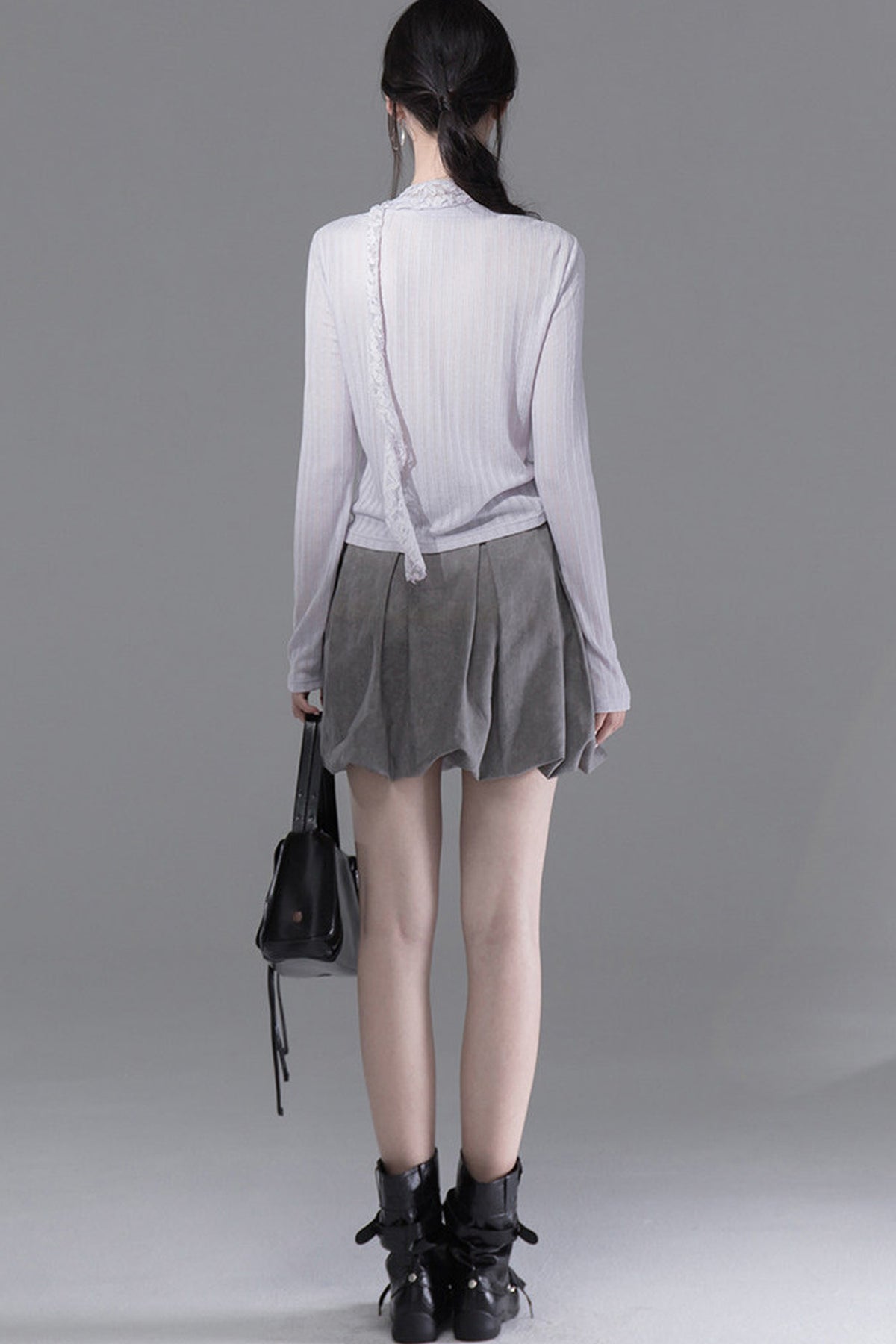 Lyocell Pleated Fluffy Bud Skirt