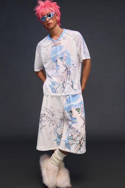 Detachable Angel Print Sweatpants
