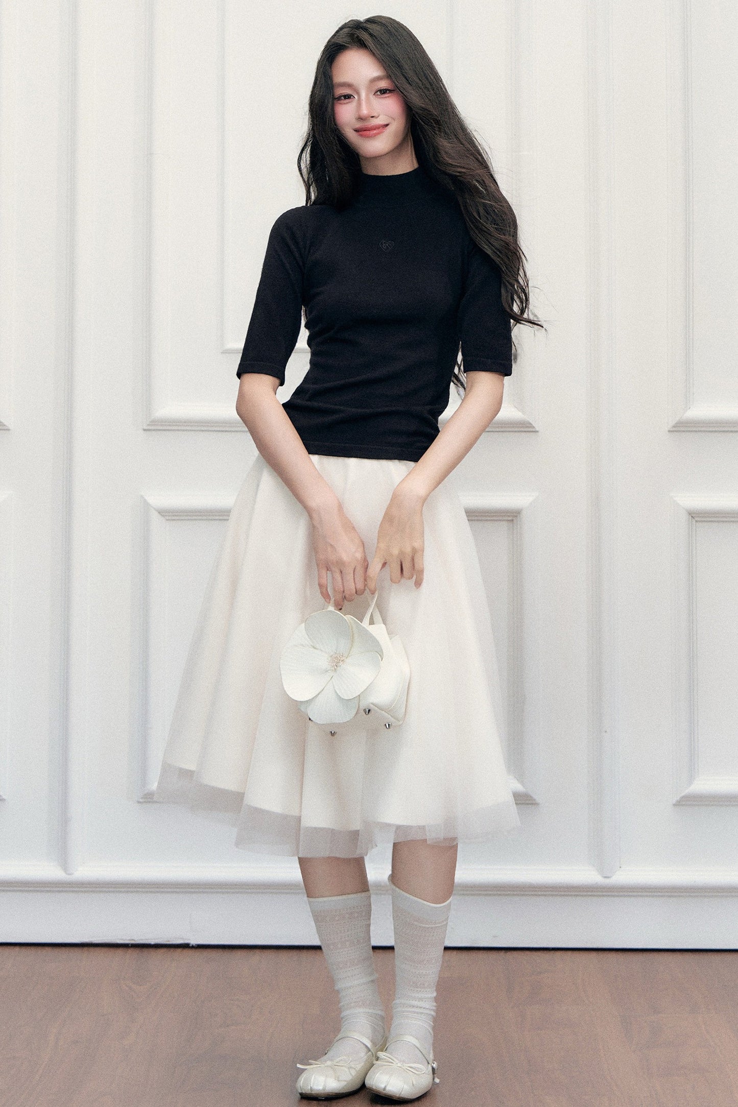Mid-Sleeve Knit Sweater