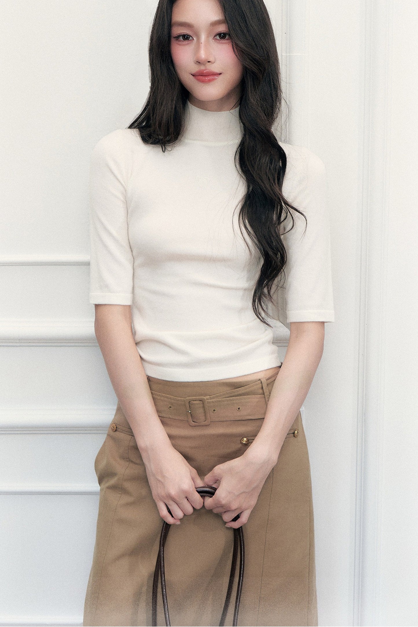 Mid-Sleeve Knit Sweater