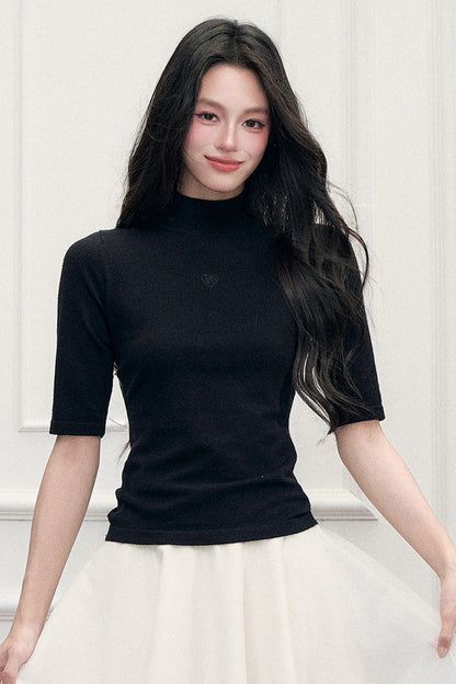 Mid-Sleeve Knit Sweater