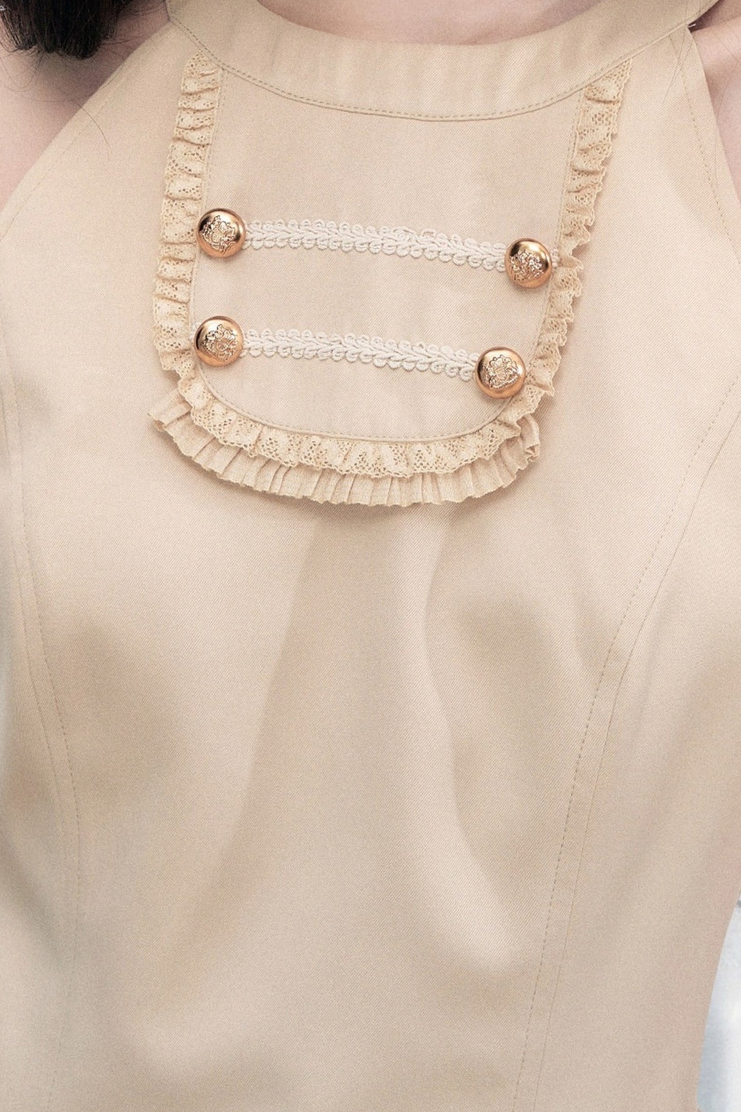 Khaki Cape and Halter Dress Set-Up