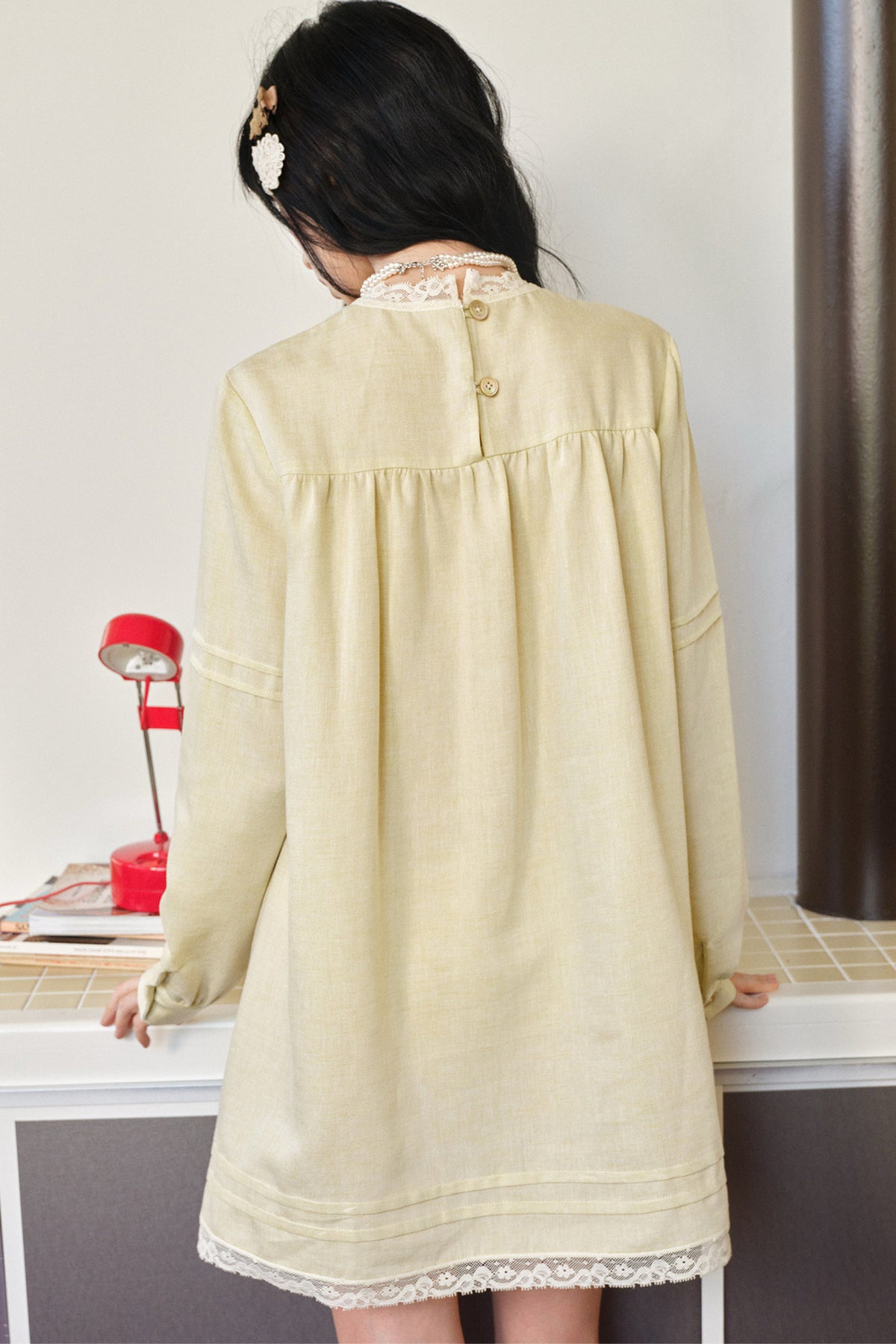 Tencel Linen Lace Applique Doll Dress