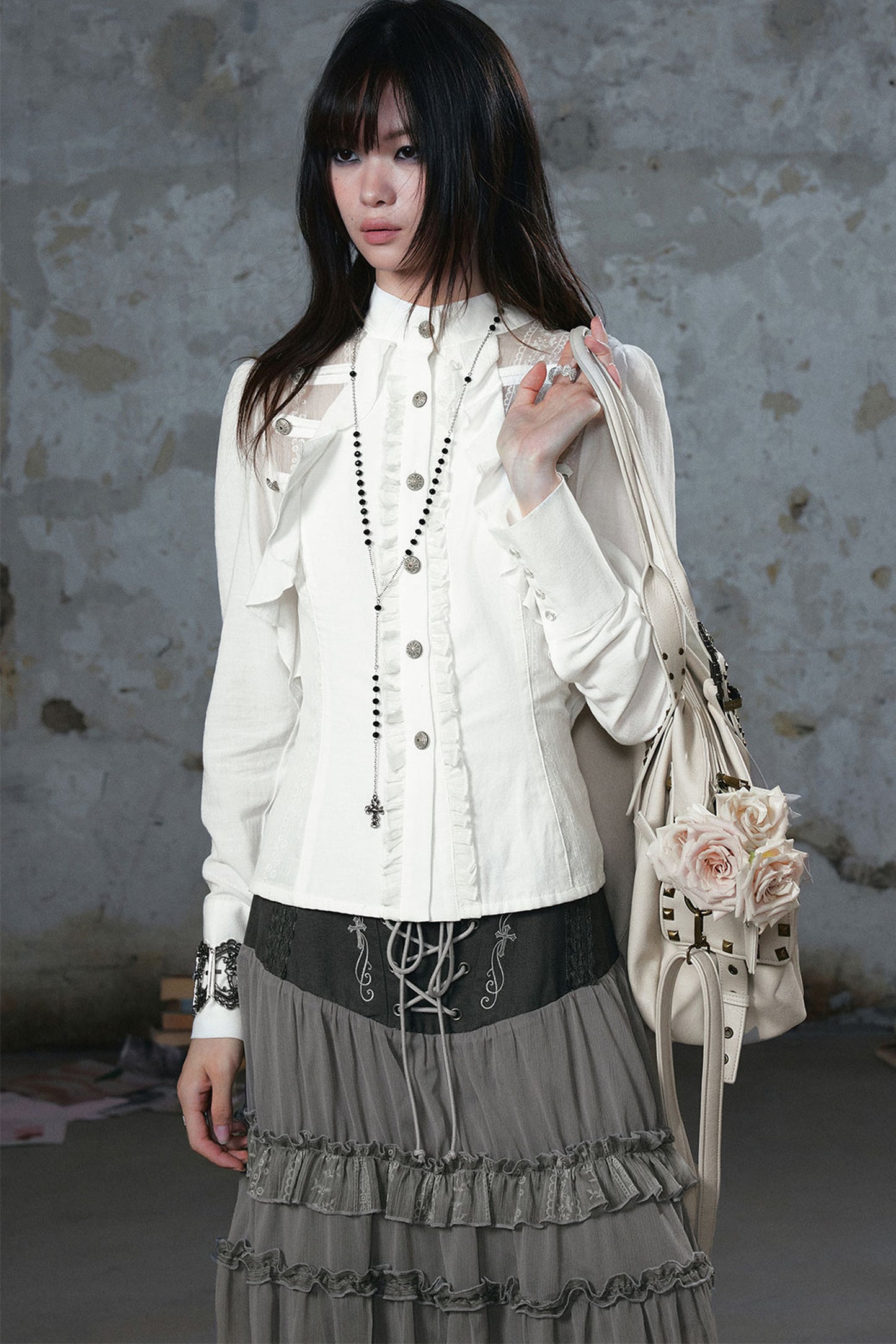 Napoleon Lace Chiffon Blouse