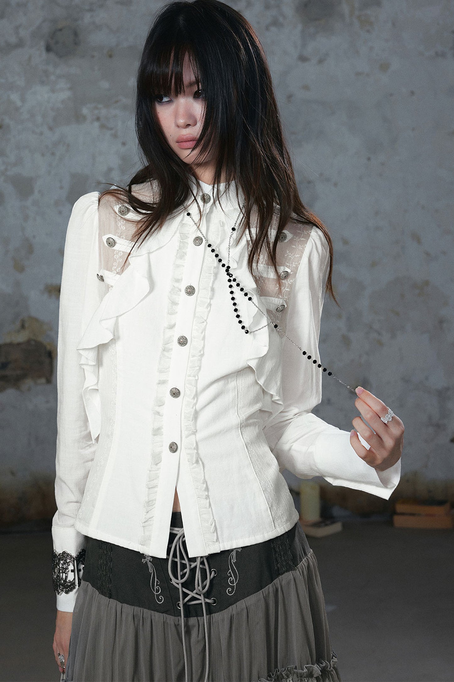 Napoleon Lace Chiffon Blouse