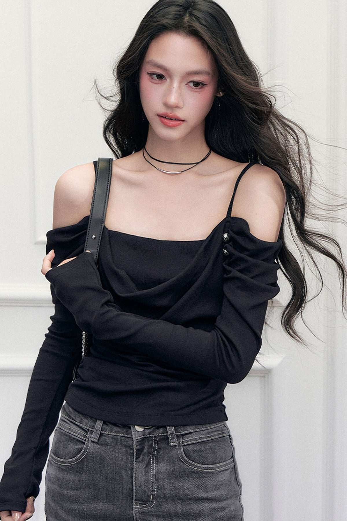 Layered-Look Off-Shoulder Top