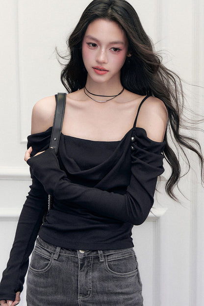 Layered-Look Off-Shoulder Top