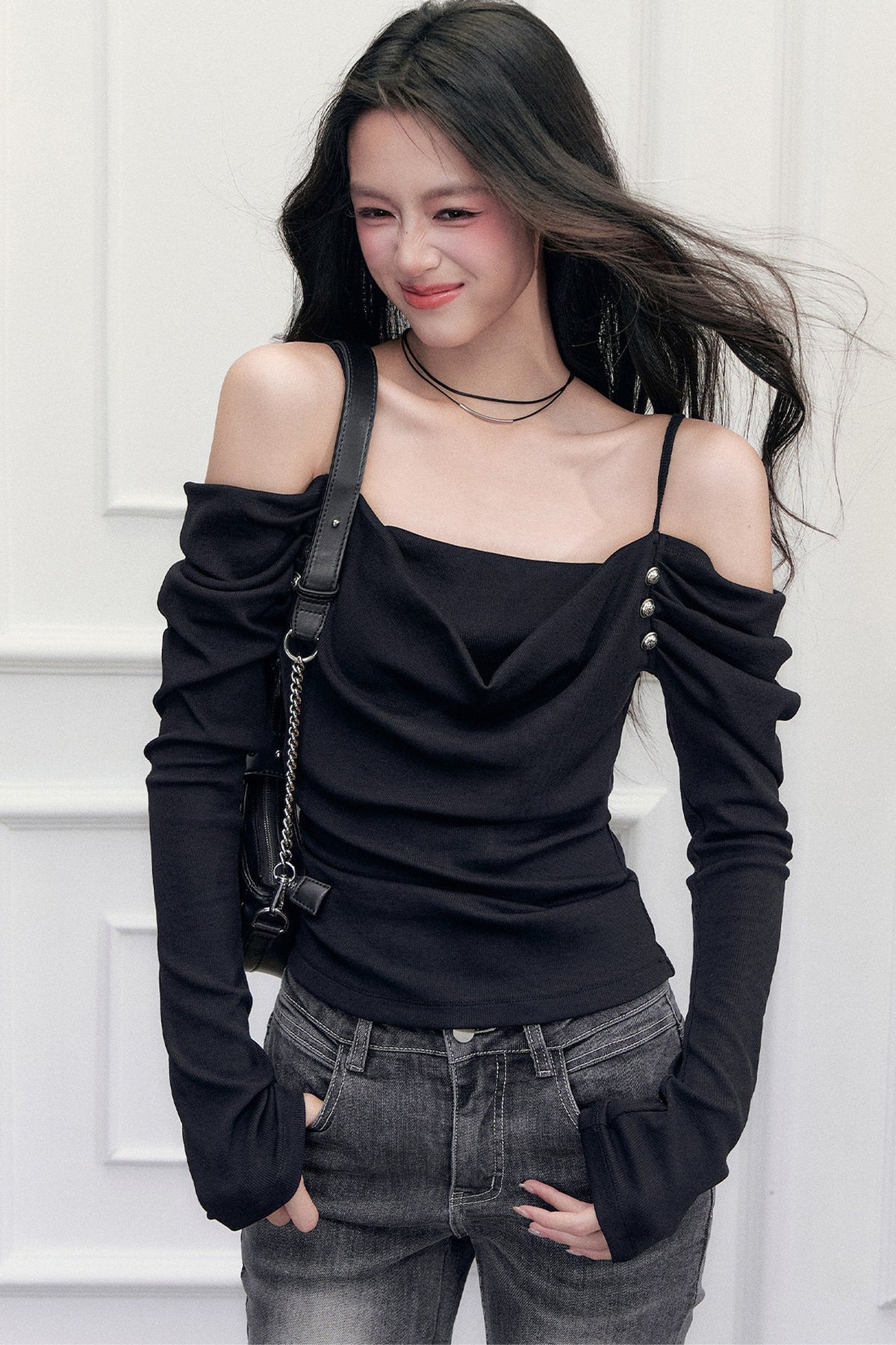 Layered-Look Off-Shoulder Top