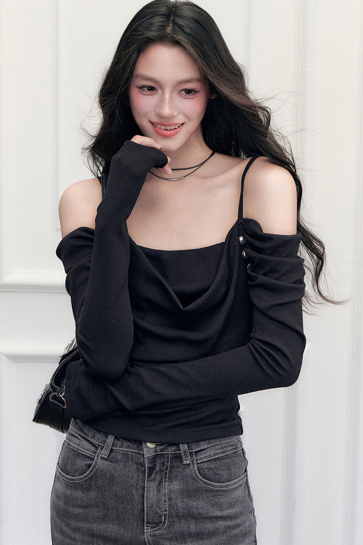 Layered-Look Off-Shoulder Top