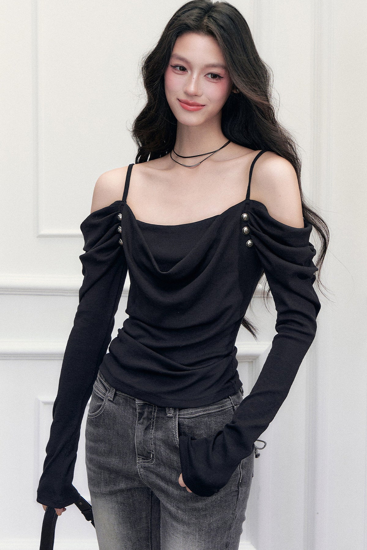 Layered-Look Off-Shoulder Top