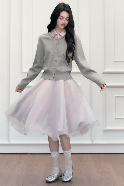 Color-Block Satin Knit Jacket Set-Up
