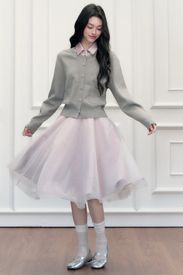 Color-Block Satin Knit Jacket Set-Up