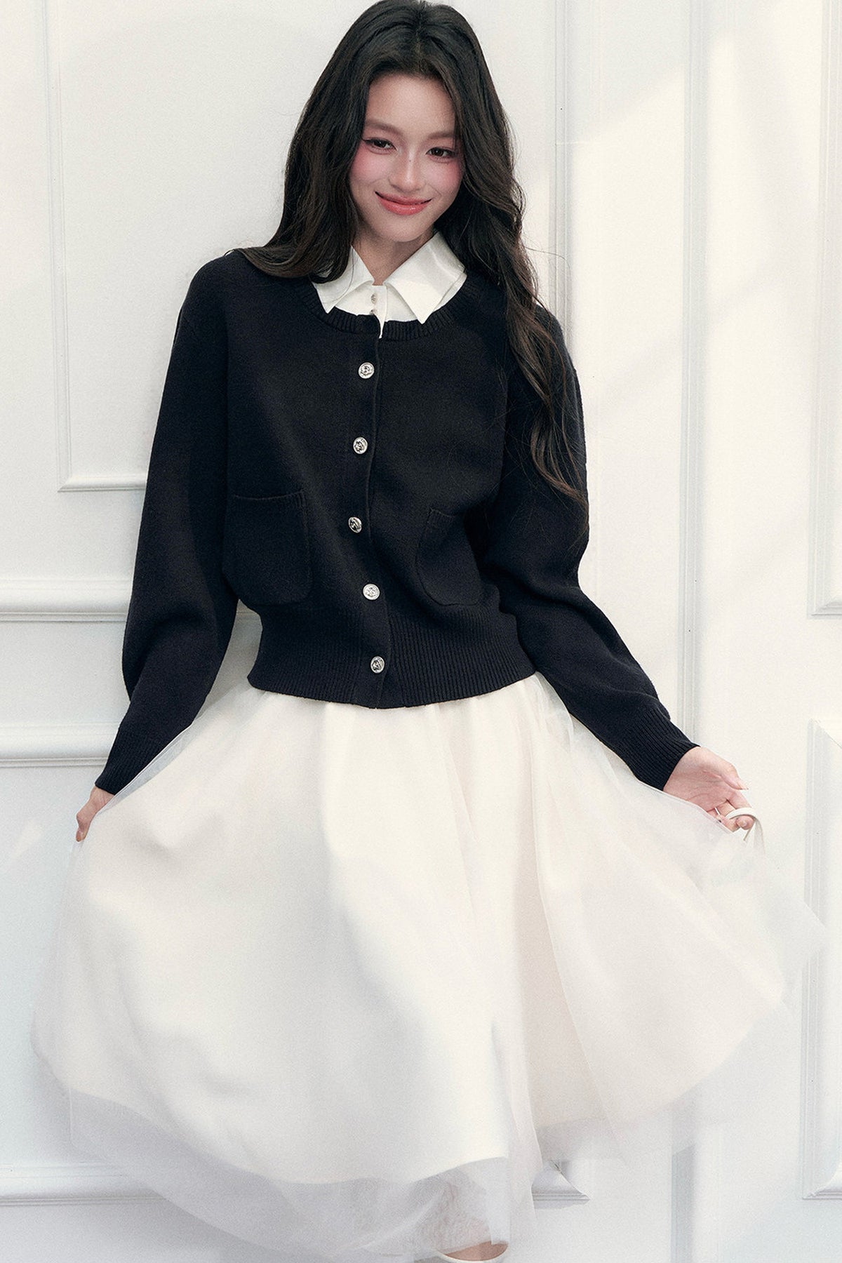Color-Block Satin Knit Jacket Set-Up
