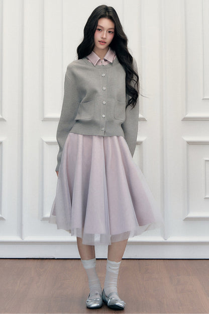 Color-Block Satin Knit Jacket Set-Up