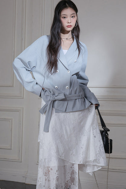 Asymmetrical Hem Floral Skirt