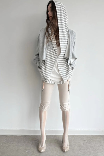 Asymmetrical Hooded Cape Sweatshirt Jacket