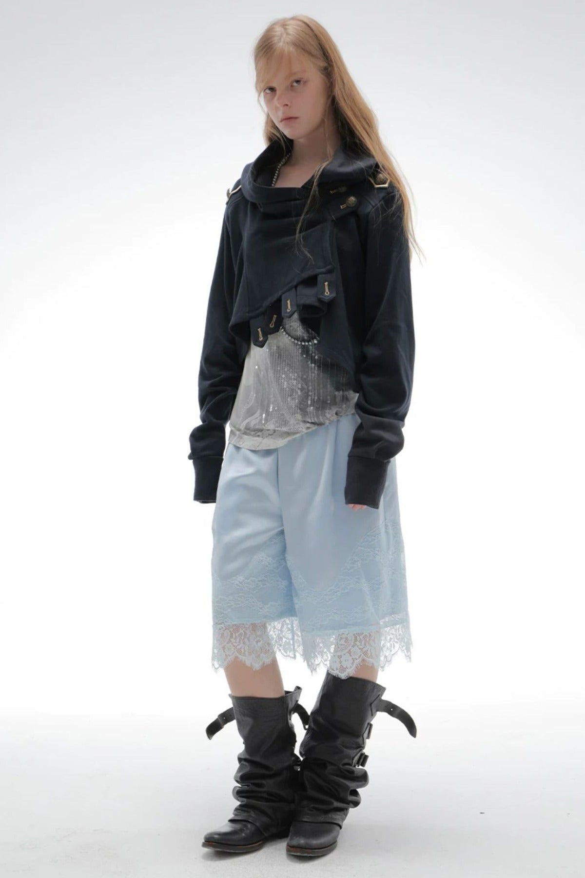 Asymmetrical Hooded Cape Sweatshirt Jacket