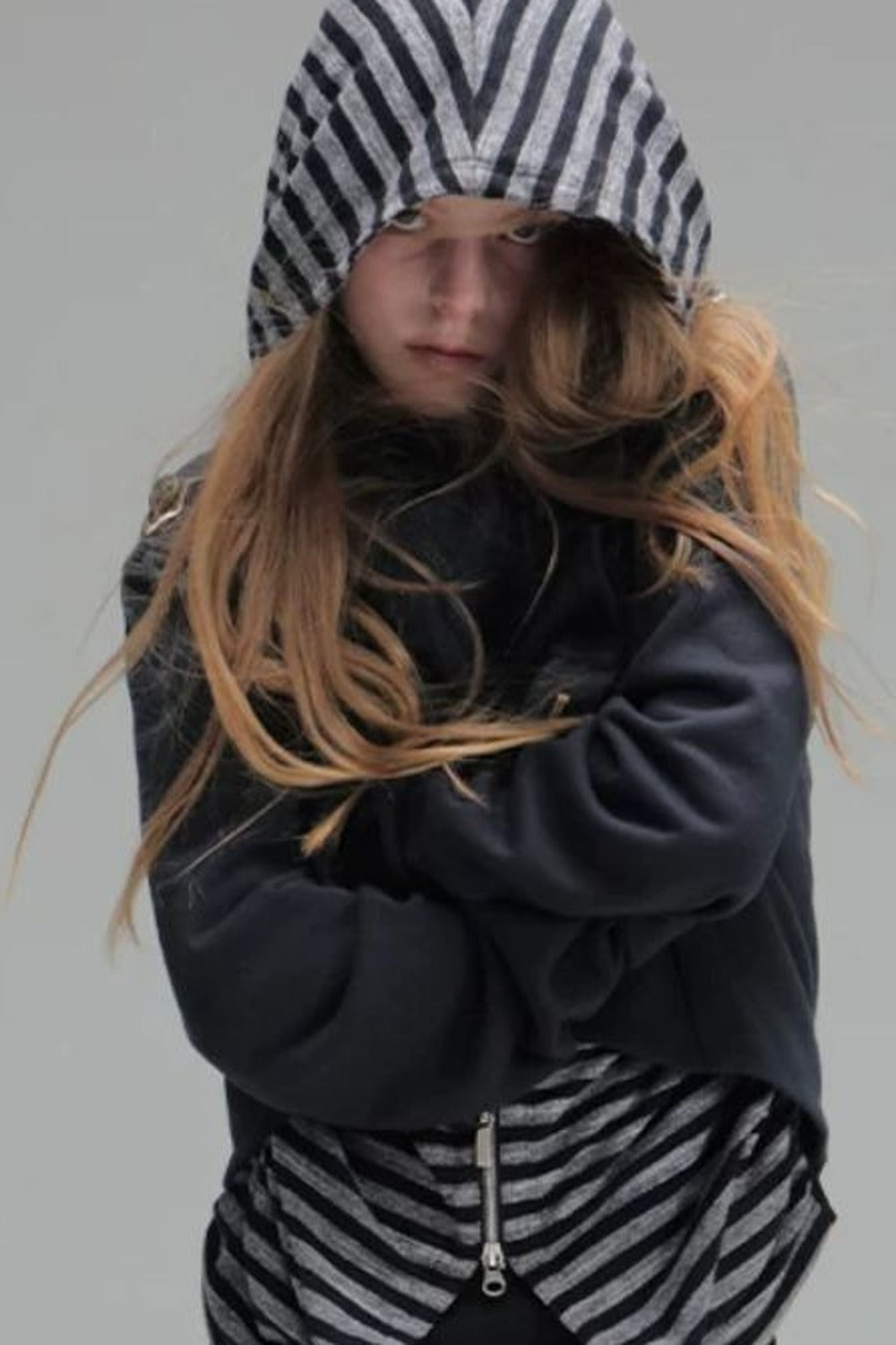 Asymmetrical Hooded Cape Sweatshirt Jacket