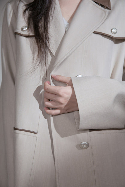 Deconstructed Contrast Collar Blazer