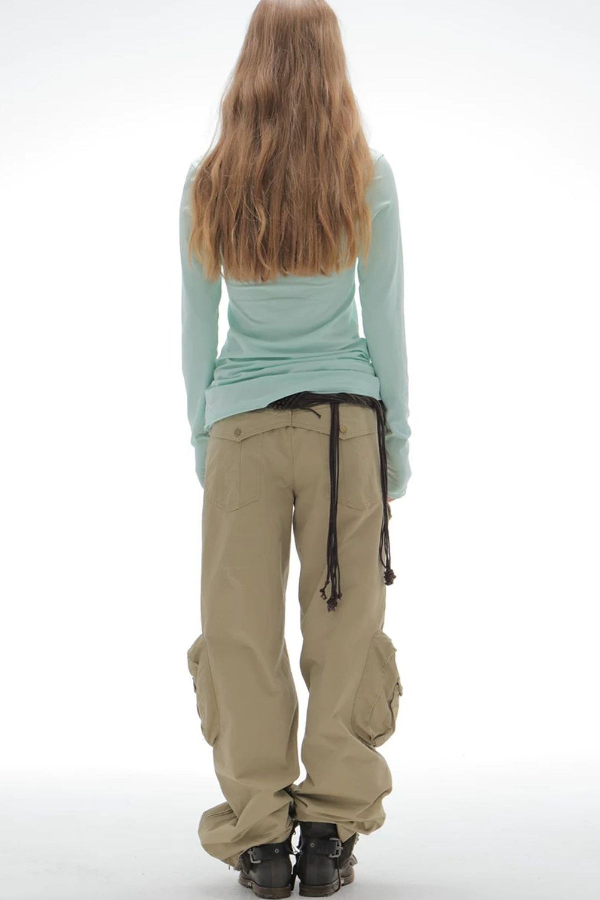 Washed Cotton Straight Cargo Pants