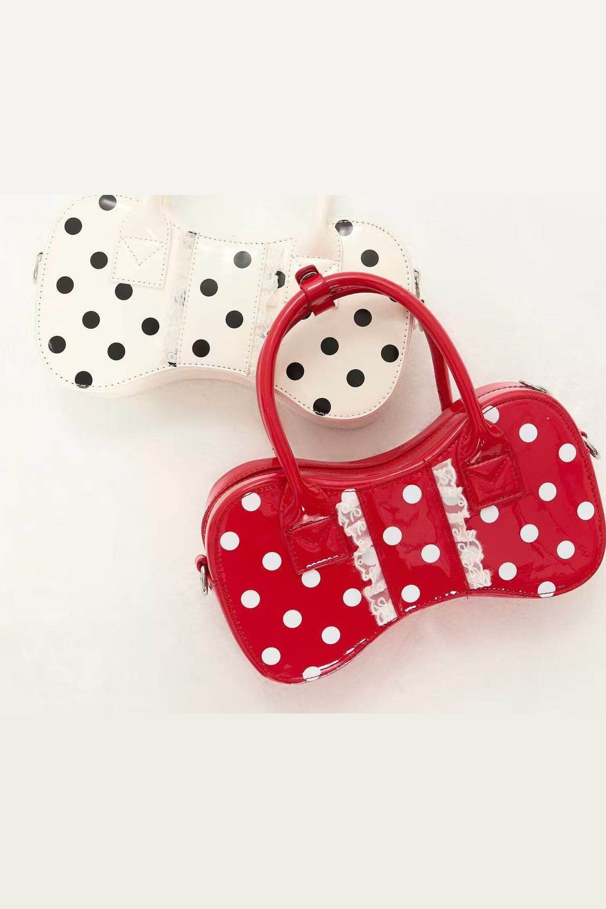 Polka Dot Bow Lace Handbag