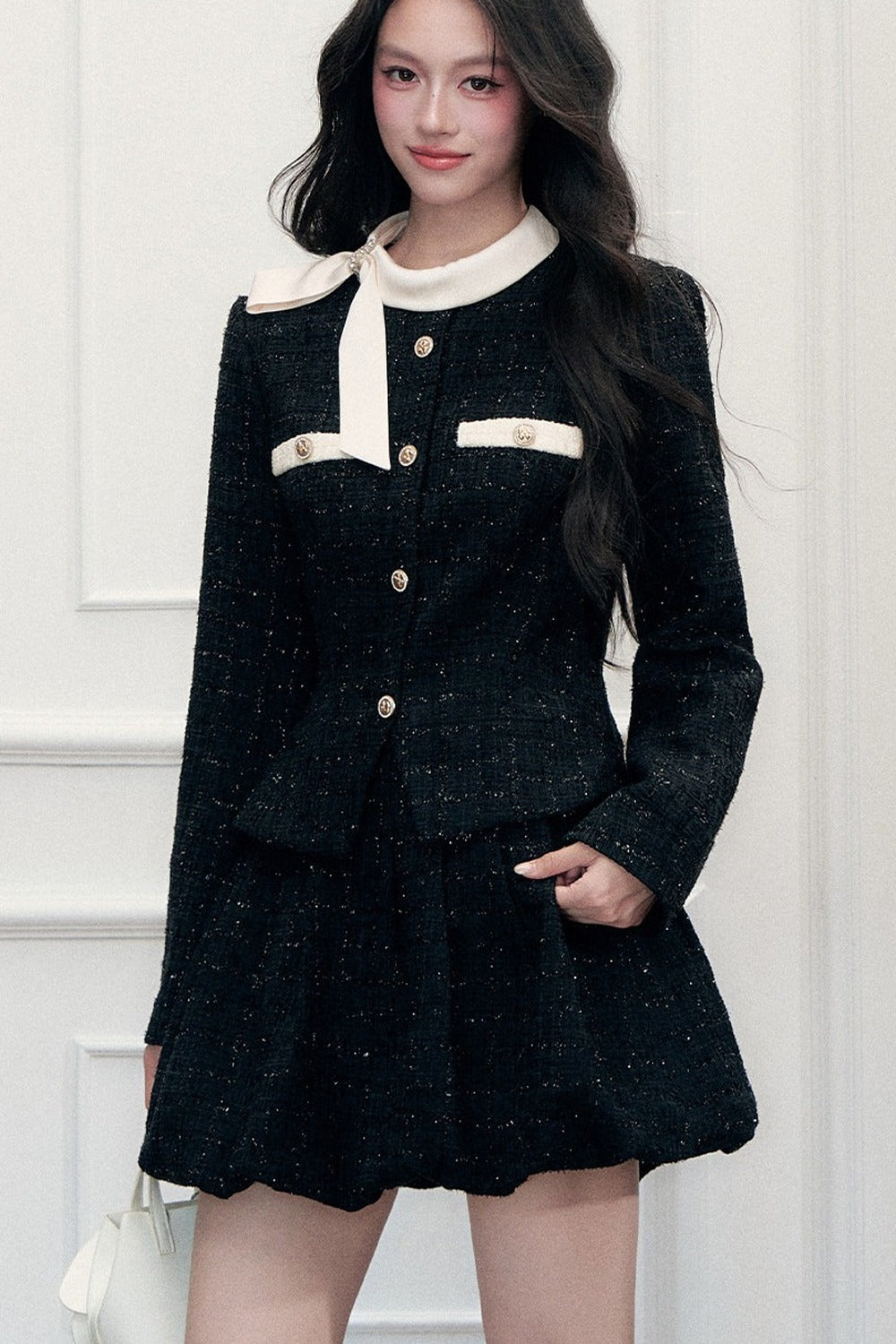 Camellia Tweed Jacket and Flower Bud Skirt Set-Up
