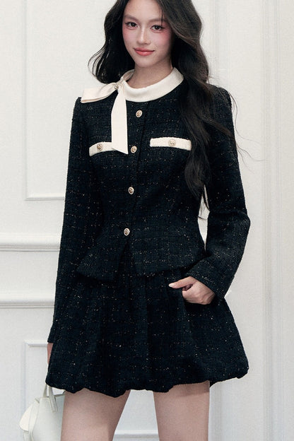 Camellia Tweed Jacket and Flower Bud Skirt Set-Up