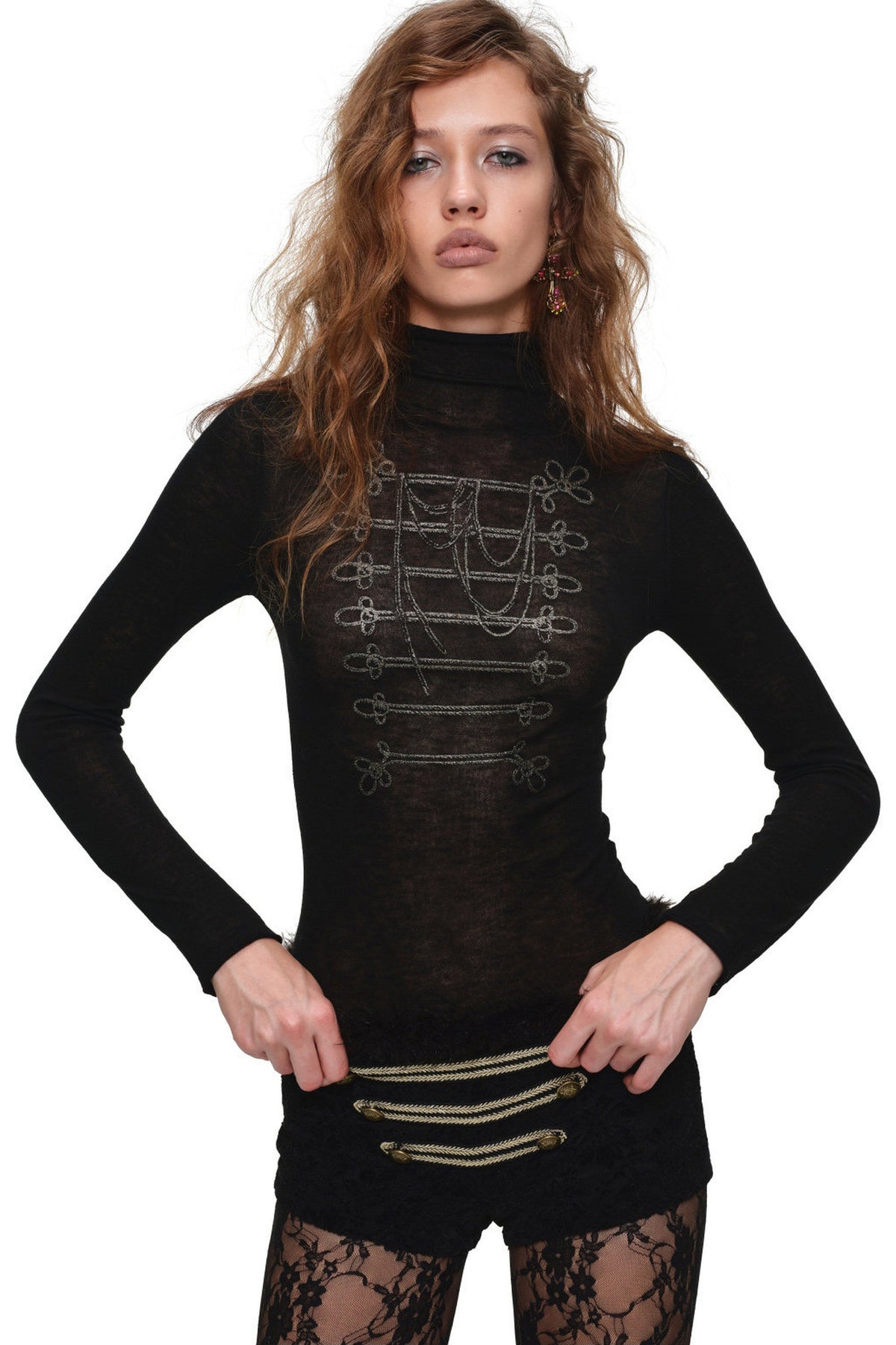 Black Napoleon Print Knitwear
