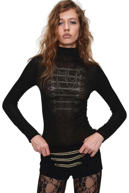 Black Napoleon Print Knitwear