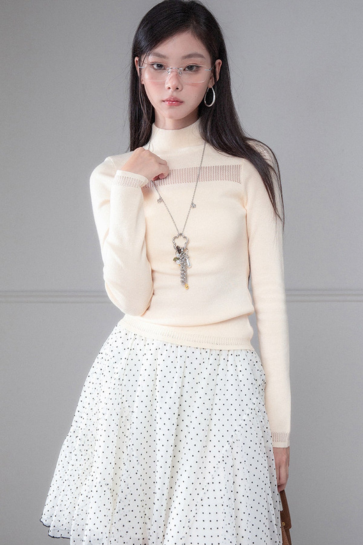 Mercerized Wool Knit Top