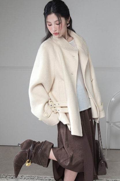 Waist Buckle Double-Sided Fabric Coat