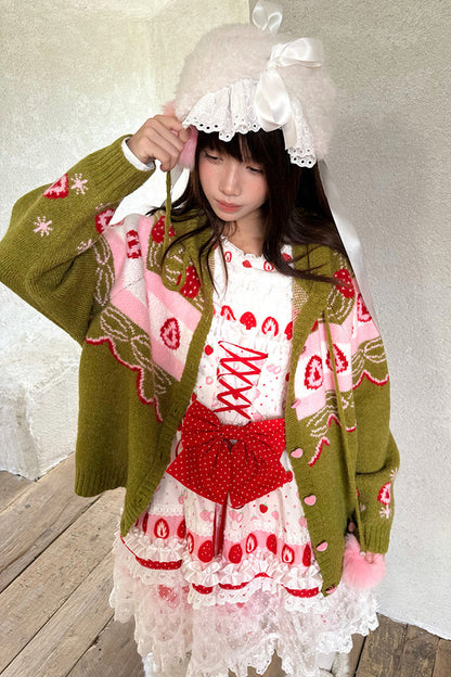 Strawberry Matcha Fair Isle Cardigan