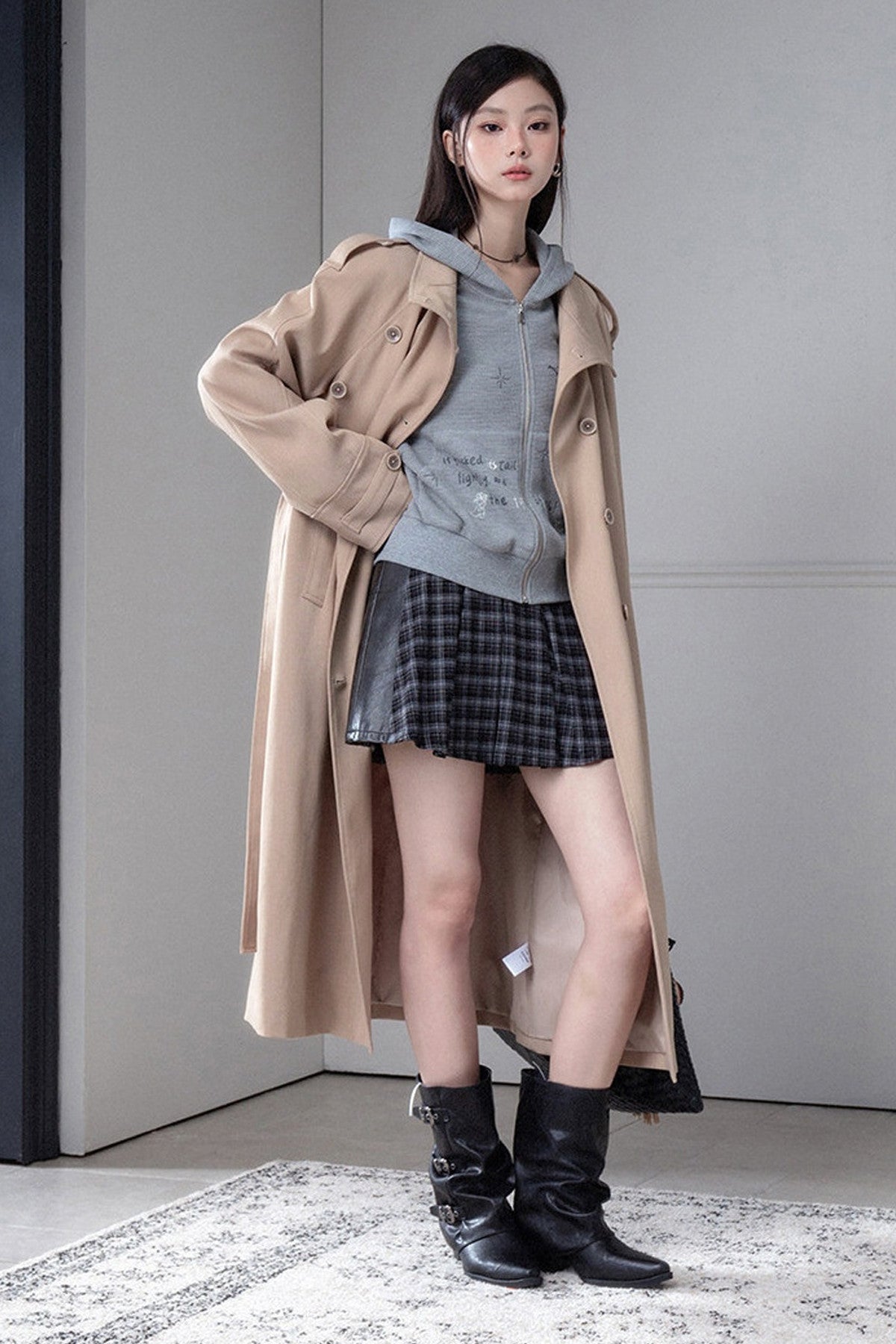 Detachable Shawl Wool Trench Coat