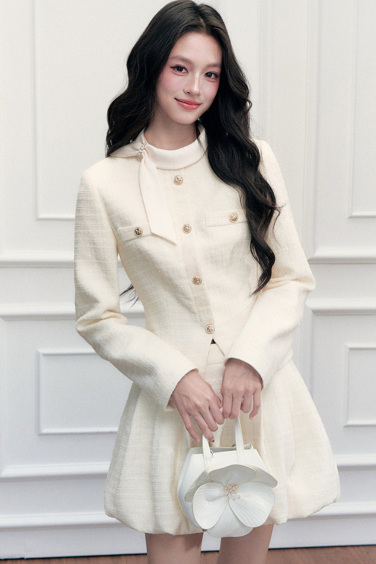 Elegant Tweed Jacket and Skirt Set-Up