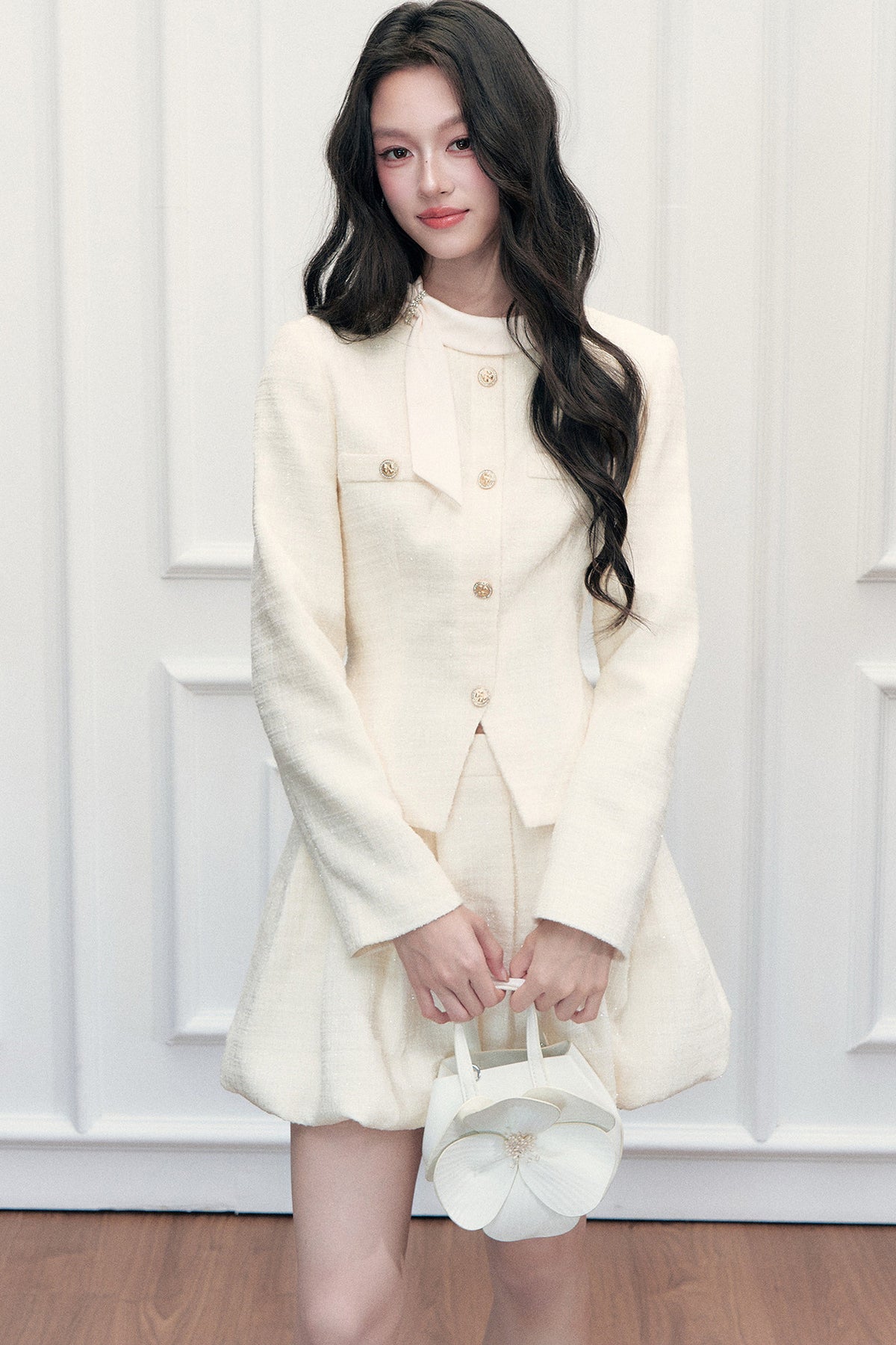 Elegant Tweed Jacket and Skirt Set-Up