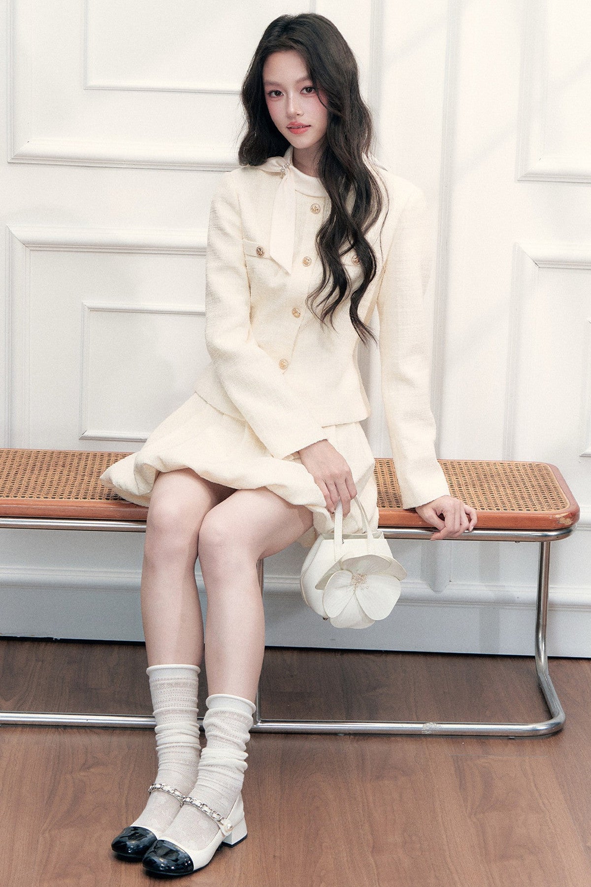 Elegant Tweed Jacket and Skirt Set-Up