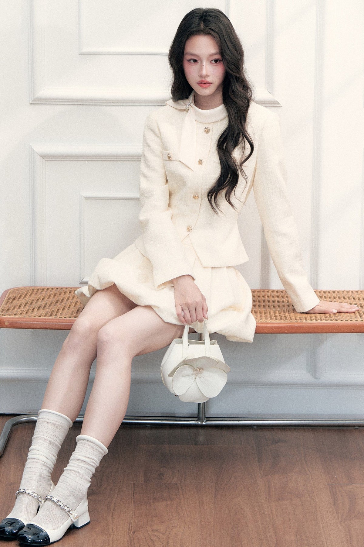 Elegant Tweed Jacket and Skirt Set-Up