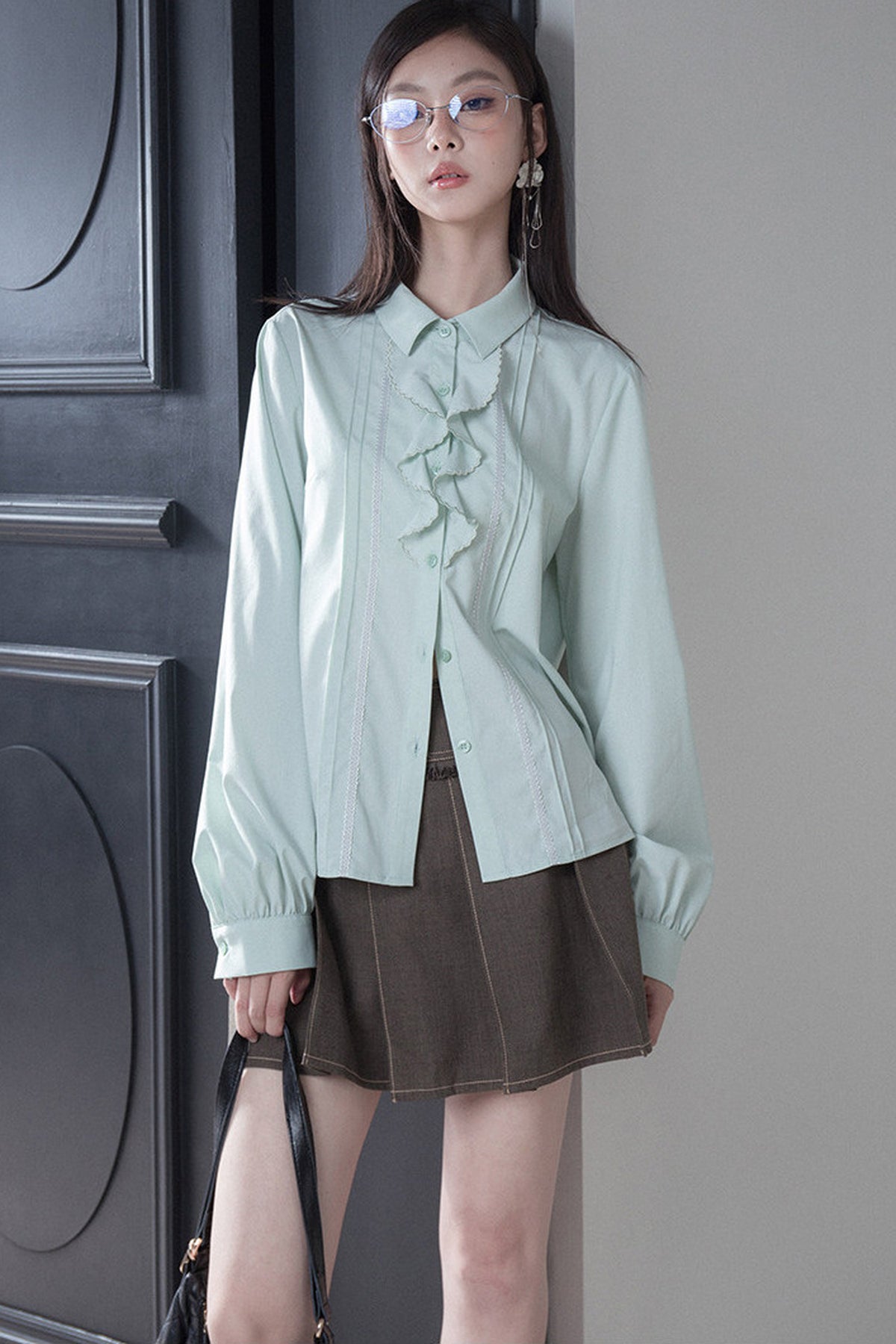 Wave Ruffle Ruffled Edge Shirt