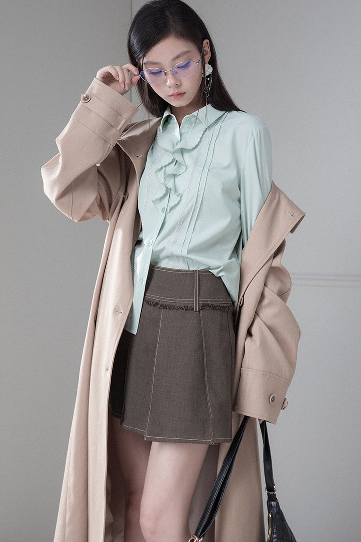 Wave Ruffle Ruffled Edge Shirt