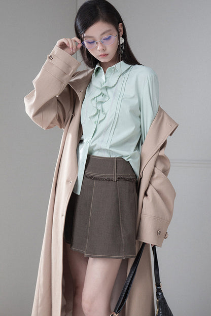 Wave Ruffle Ruffled Edge Shirt