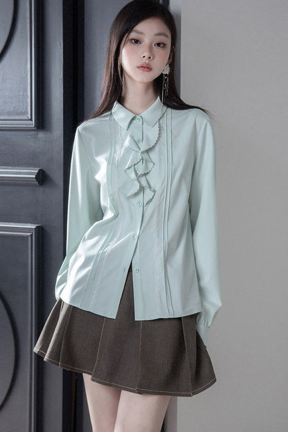 Wave Ruffle Ruffled Edge Shirt
