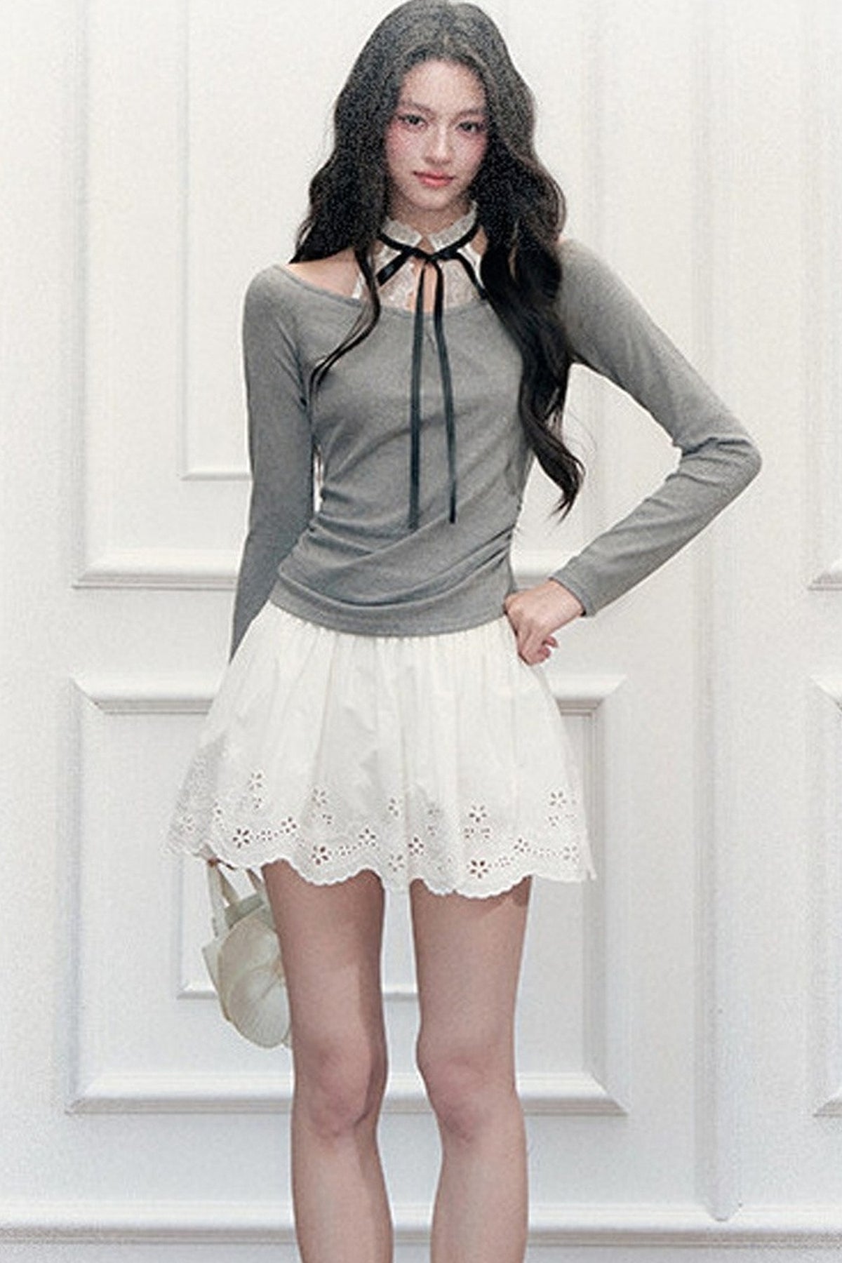 Lace Layered-Look Halter Top