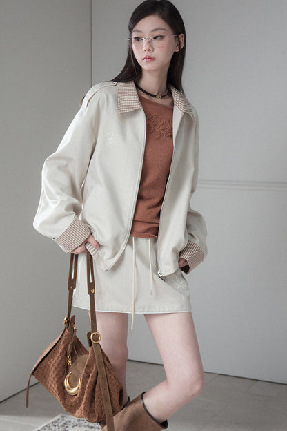 Printed Lyocell Jacket and Skirt Set