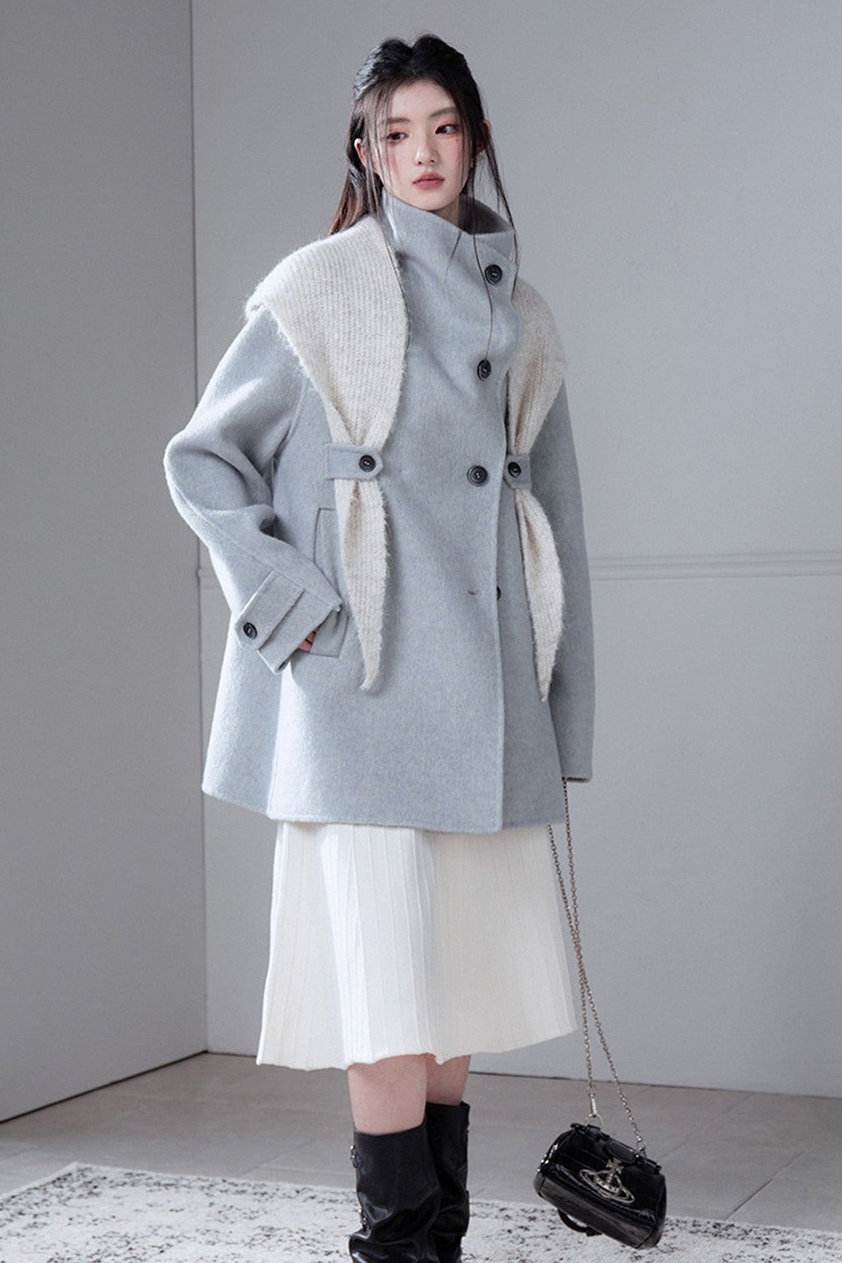 Camel Wool Silk Shawl Coat