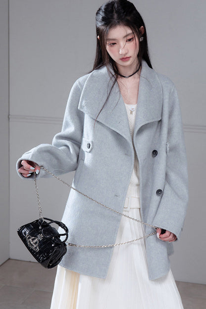 Camel Wool Silk Shawl Coat